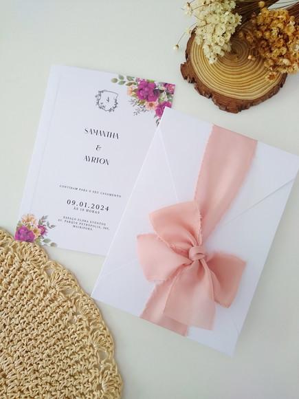 Convite de Casamento Fúcsia