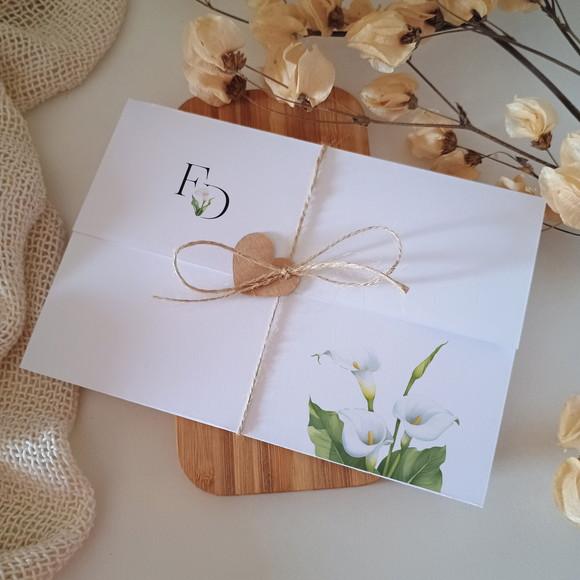 Convite de Casamento Lírio Branco Copo de Leite