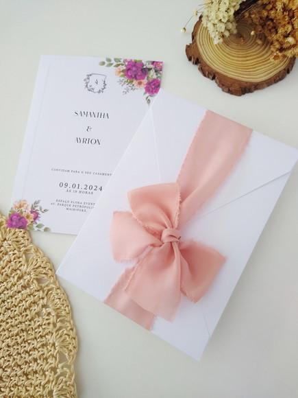 Convite de Casamento Fúcsia