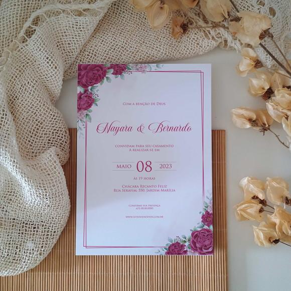 Convite de Casamento sem Envelope Very Pery