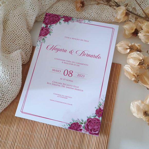 Convite de Casamento sem Envelope Very Pery