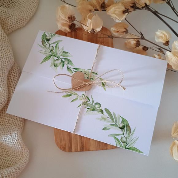 Convite de Casamento Verde Oliva