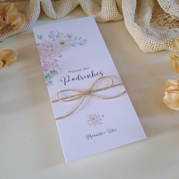Manual de Padrinhos Casamento Floral Rosa | Coleção Pétala