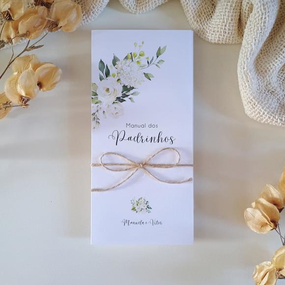 Manual de Padrinhos Floral Branco | Coleção Algodão