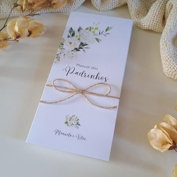 Manual de Padrinhos Floral Branco | Coleção Algodão