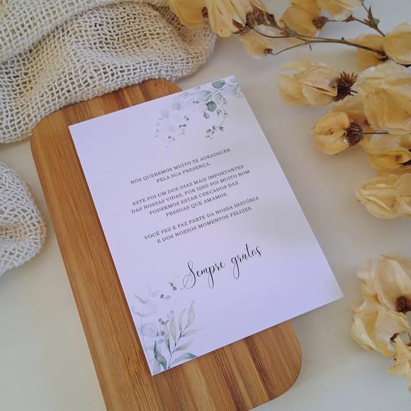 Mensagem Agradecimento Casamento Folhagem | Coleção Bruma