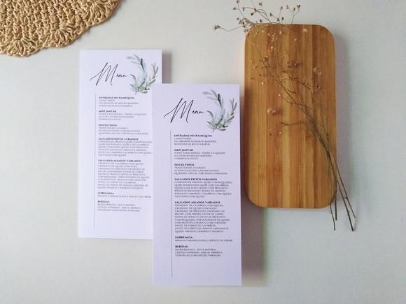 Menu para Casamento Folhas Verdes | Coleção Oliva
