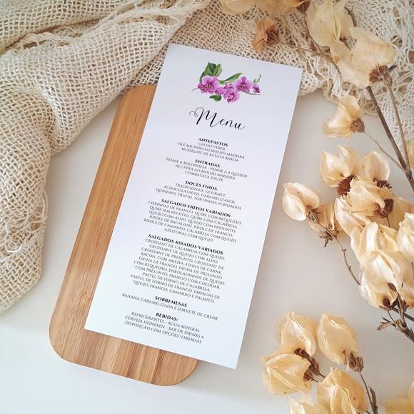 Menu para Casamento Fúcsia | Coleção Rubi
