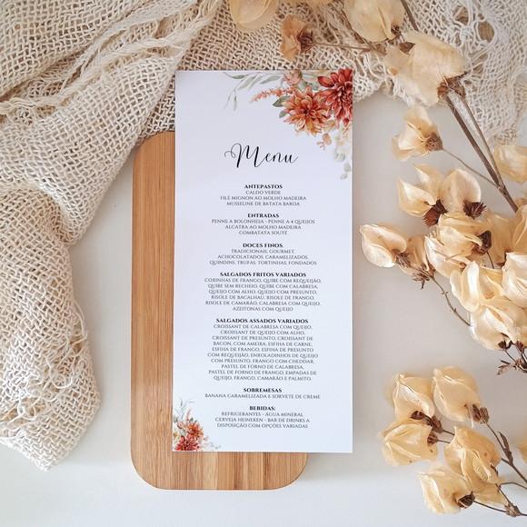 Menu para Casamento Terracota | Coleção Âmbar