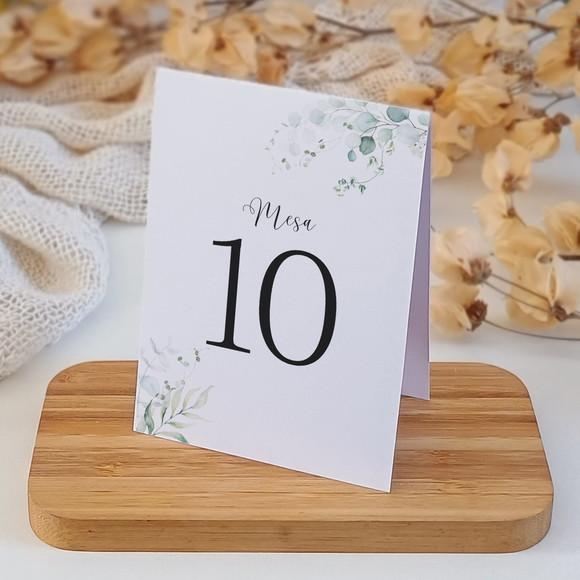 Número de Mesa Casamento Folhas | Coleção Bruma