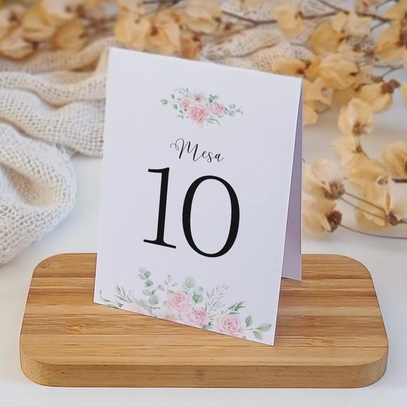 Número de Mesa Casamento Floral Rosa | Coleção Pétala