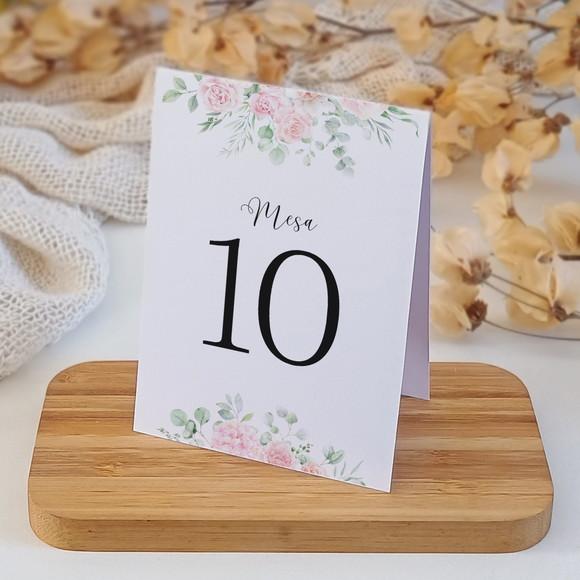 Número de Mesa Casamento Floral Rosa | Coleção Pétala