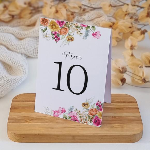 Número de Mesa Casamento Pink Floral Vibrante | Coleção Joy!