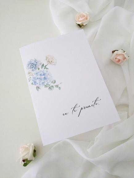 Par de Cadernos de Votos para Casamento Floral Aquarela