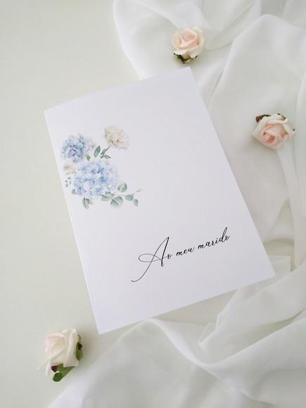 Par de Cadernos de Votos para Casamento Floral Aquarela