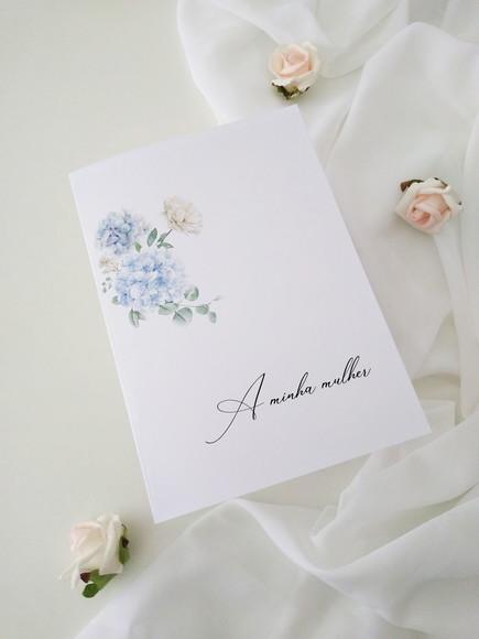 Par de Cadernos de Votos para Casamento Floral Aquarela