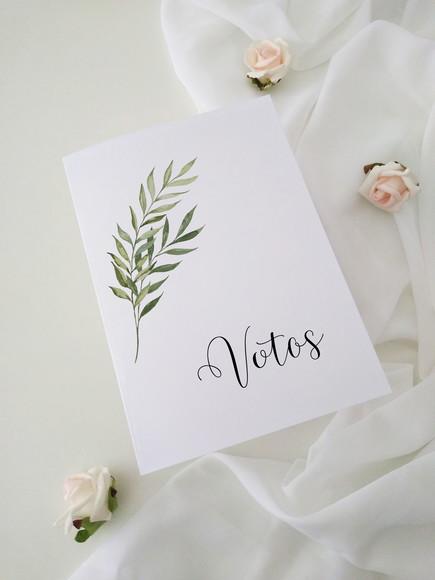 Par de Cadernos de Votos para Casamento Folhas Minimalista