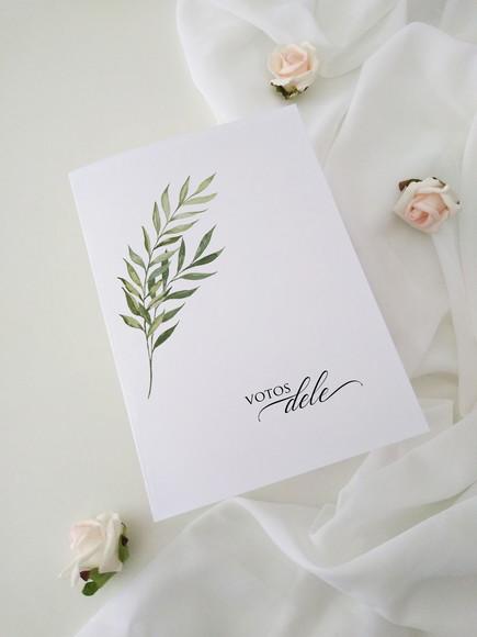 Par de Cadernos de Votos para Casamento Folhas Minimalista
