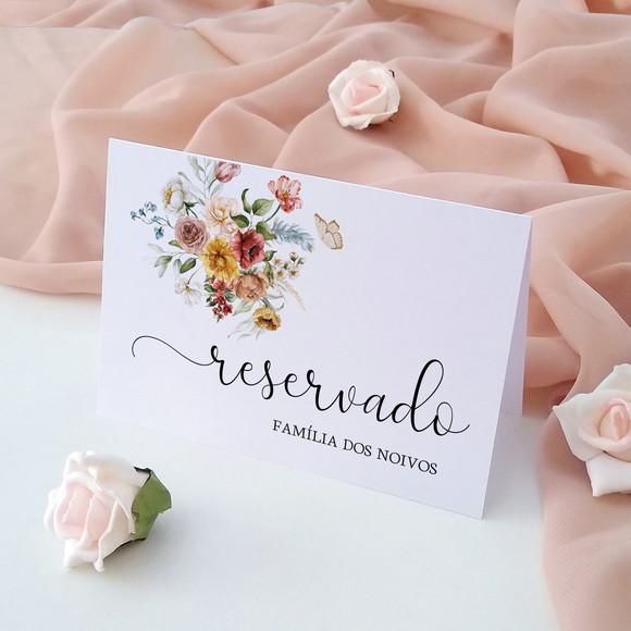 Placas Reservado Casamento Reserva de Mesa Boho Chic