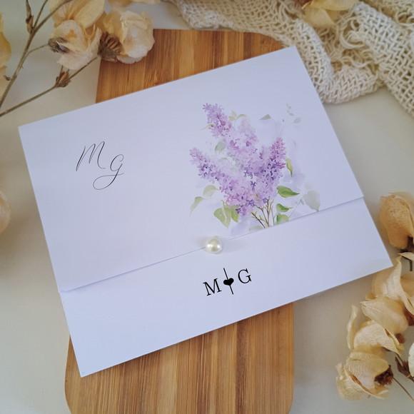 Promoção - Convite de Casamento Barato com Floral Lavanda