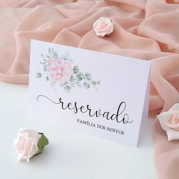Reserva de Mesa Casamento | Floral Rosa | Coleção Pétala