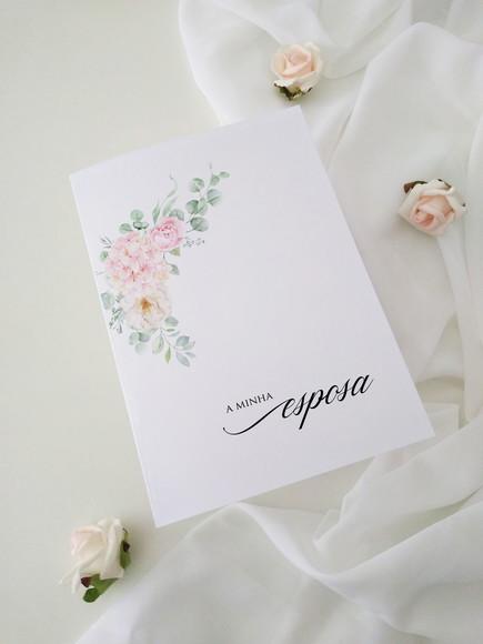 Votos de Casamento Noivos Floral Rosa | Coleção Pétala