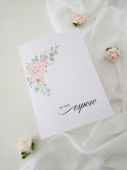 Votos de Casamento Noivos Floral Rosa | Coleção Pétala