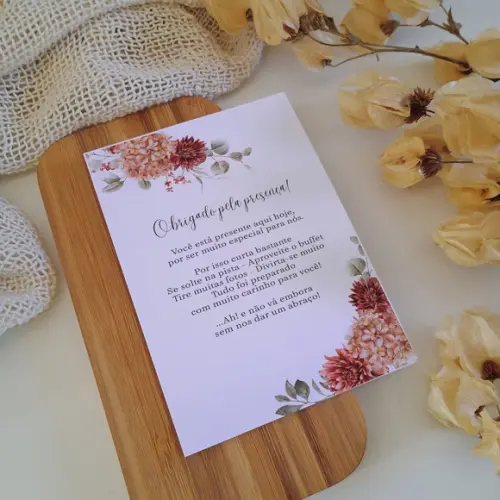 Cartão Agradecimento Casamento Terracota | Coleção Âmbar