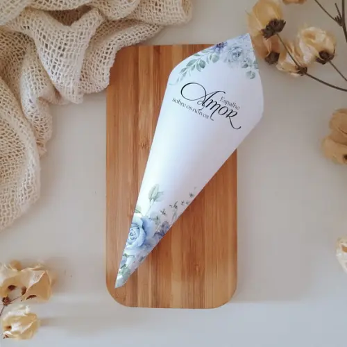 Cone para Pétalas Casamento Azul Serenity | Coleção Brisa