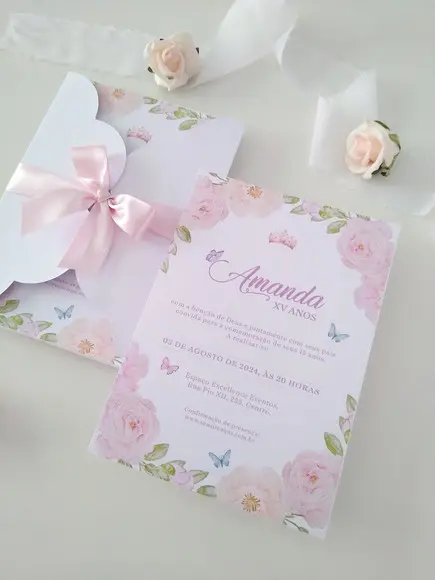 Convite 15 Anos Jardim Borboletas