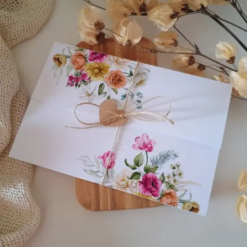 Convite de Casamento Boho Rosa Pink