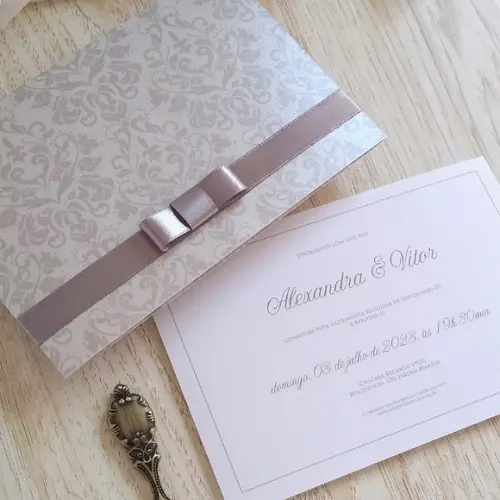 Convite de Casamento Clássico Tradicional
