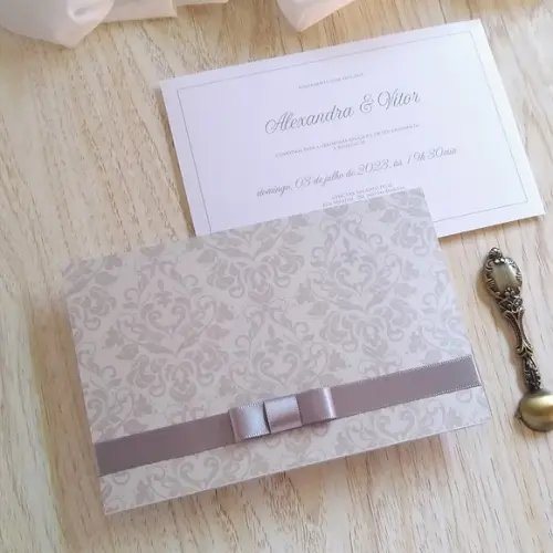 Convite de Casamento Clássico Tradicional