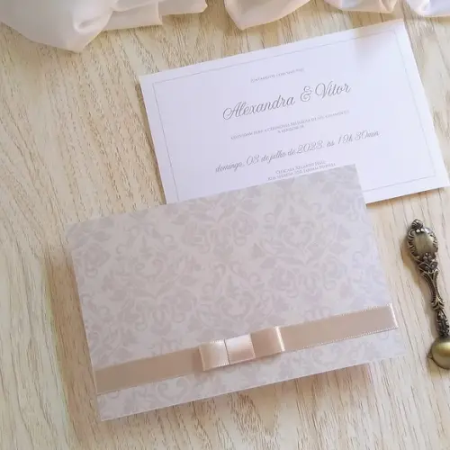 Convite de Casamento Clássico Tradicional
