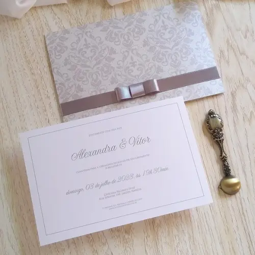 Convite de Casamento Clássico Tradicional