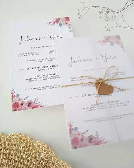 Convite de Casamento Floral