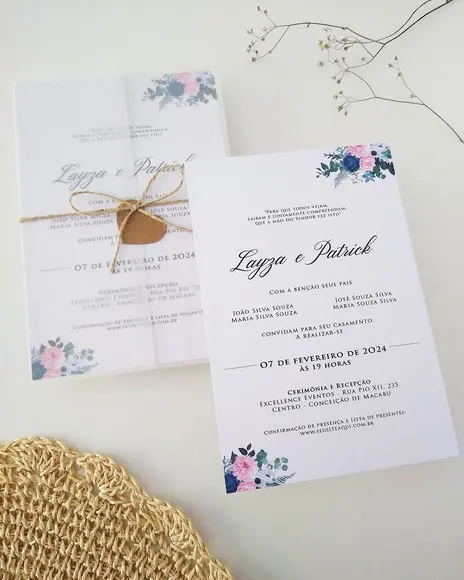 Convite de Casamento Floral