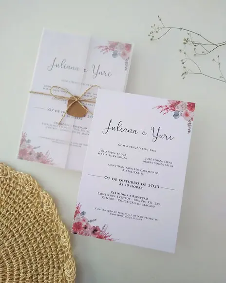 Convite de Casamento Floral