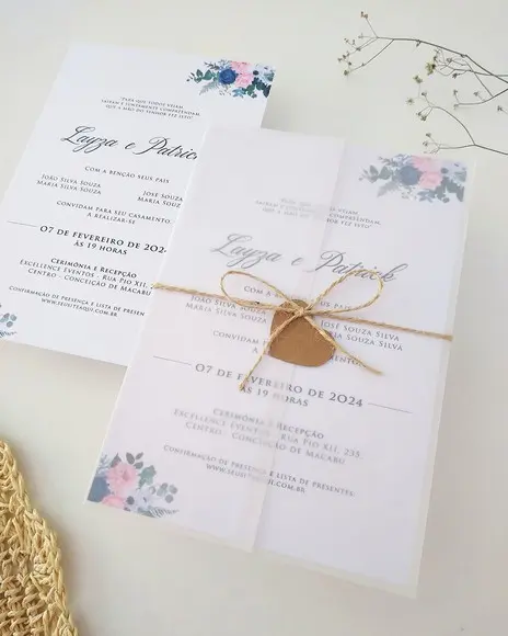 Convite de Casamento Floral
