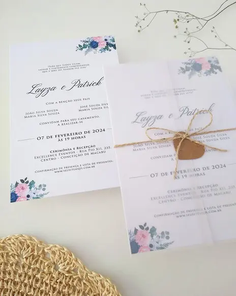 Convite de Casamento Floral