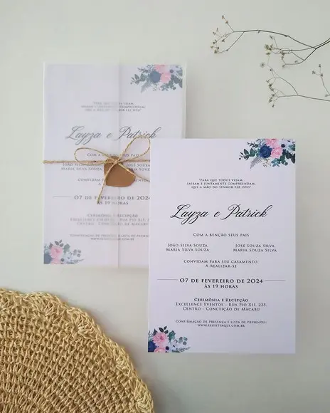 Convite de Casamento Floral
