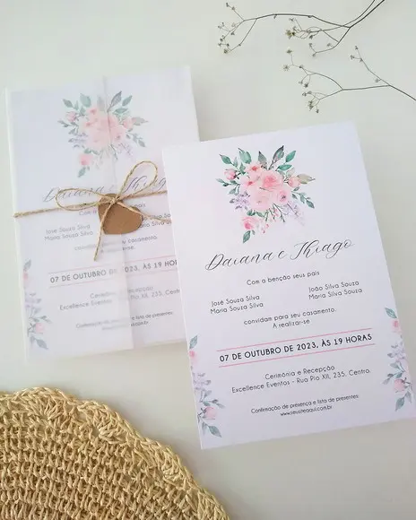 Convite de Casamento Floral