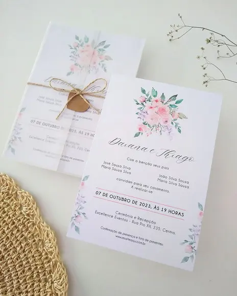 Convite de Casamento Floral