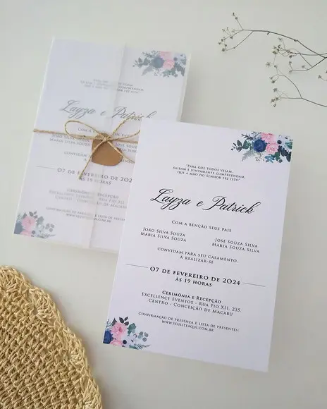 Convite de Casamento Floral