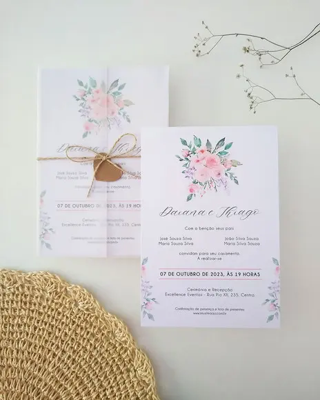 Convite de Casamento Floral