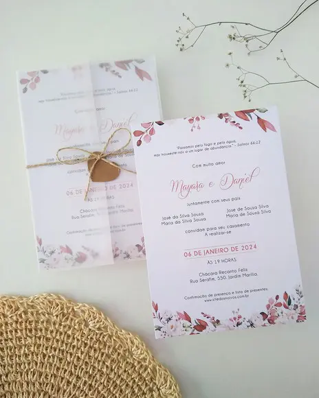 Convite de Casamento Floral