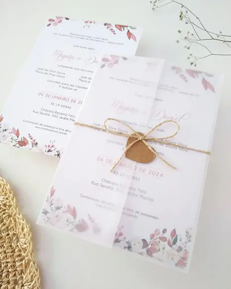Convite de Casamento Floral