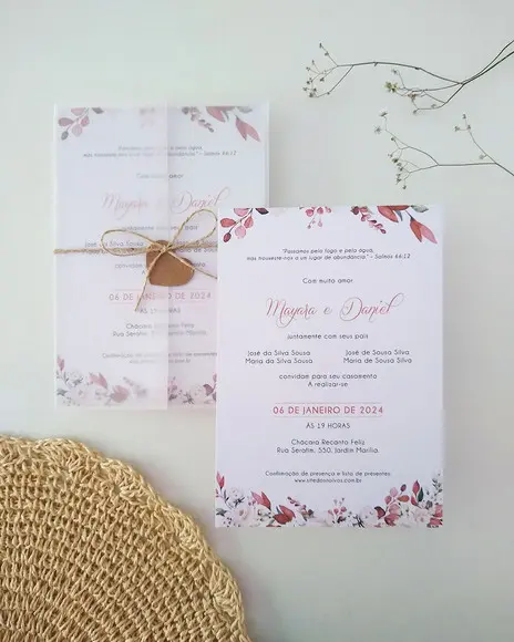 Convite de Casamento Floral