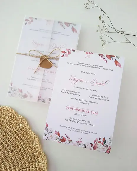 Convite de Casamento Floral