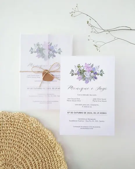 Convite de Casamento Floral